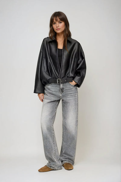 Celina – Retro eko usnjena jakna z brezčasnim šarmom