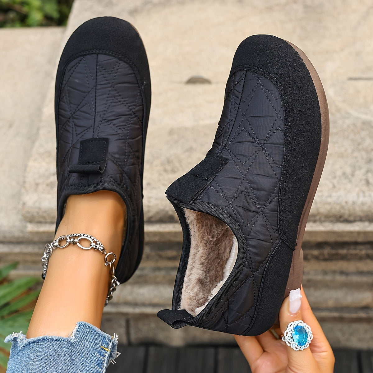 Gwendolin – Ženske zimske natikače s toplo flis podlogo