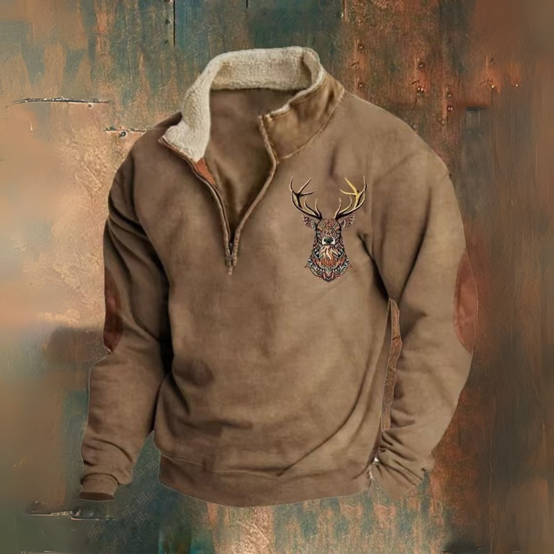 Alvaro – Luksuzna moška kapuco z zadrgo in ovratnikom iz sherpe za hladne dni