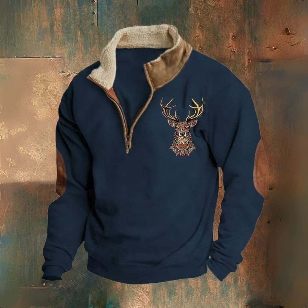 Alvaro – Luksuzna moška kapuco z zadrgo in ovratnikom iz sherpe za hladne dni