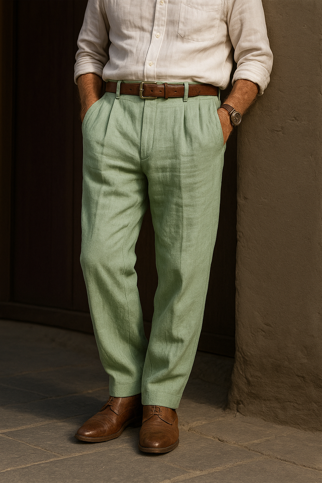 Clemens – Klasične lanene moške hlače za izbran slog