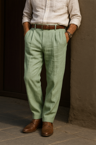 Clemens – Klasične lanene moške hlače za izbran slog