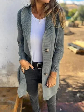 Frieda – Topel pleten kardigan z elegantno silhueto