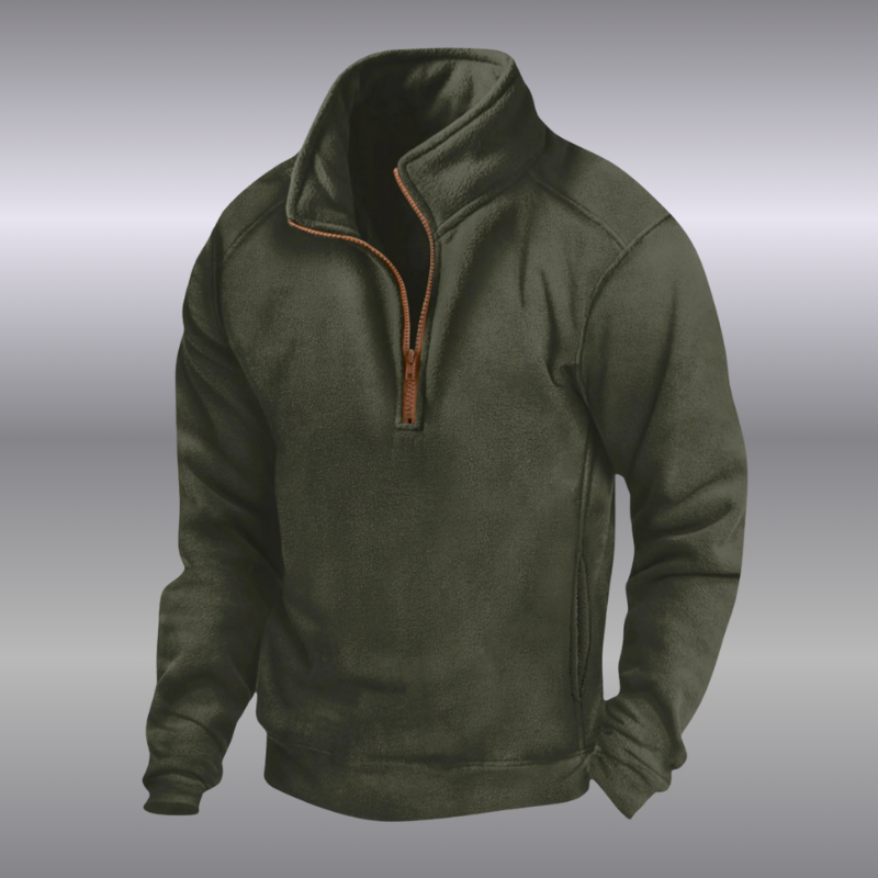 Damian – moška flis pulover s polovično zadrgo