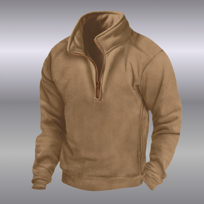 Damian – moška flis pulover s polovično zadrgo