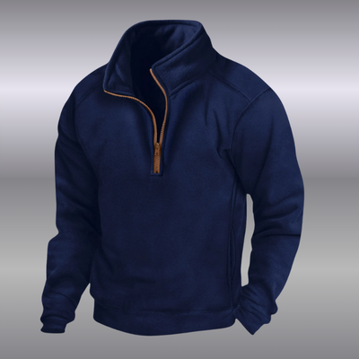 Damian – moška flis pulover s polovično zadrgo