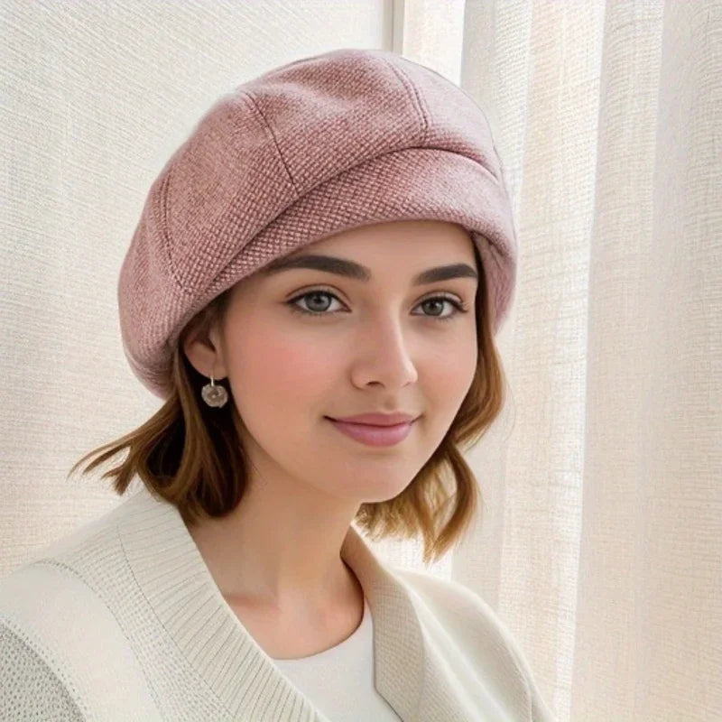 Libra – Elegantní dámský baret z měkké hřejivé tkaniny pro styl a pohodlí