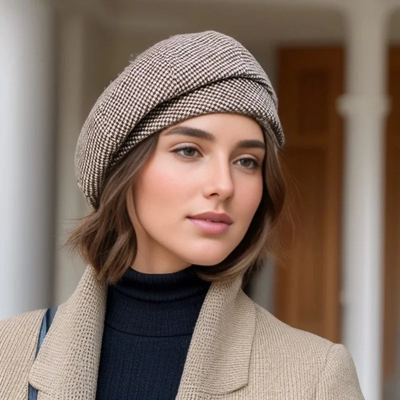 Libra – Elegantní dámský baret z měkké hřejivé tkaniny pro styl a pohodlí