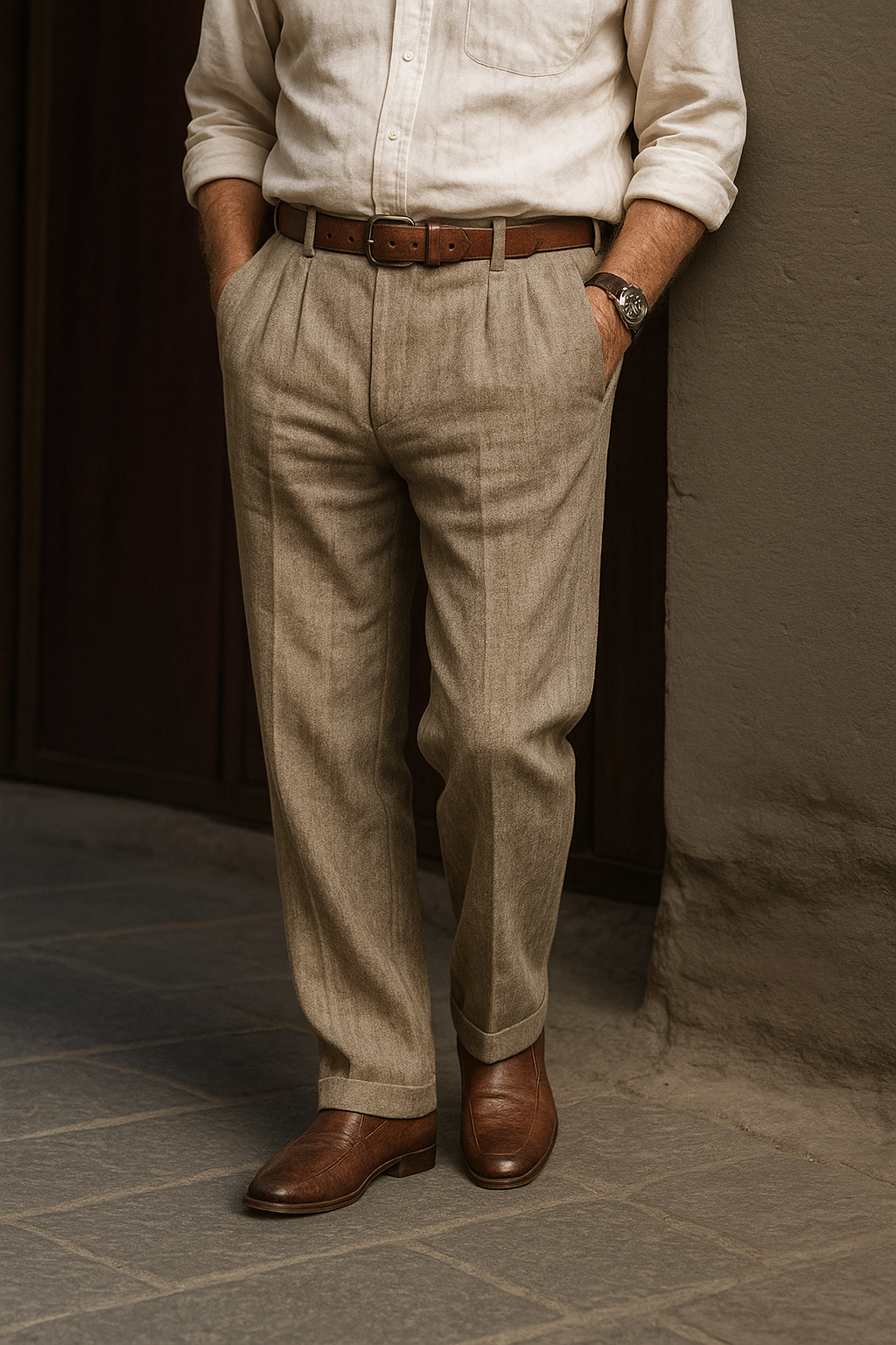 Clemens – Klasične lanene moške hlače za izbran slog