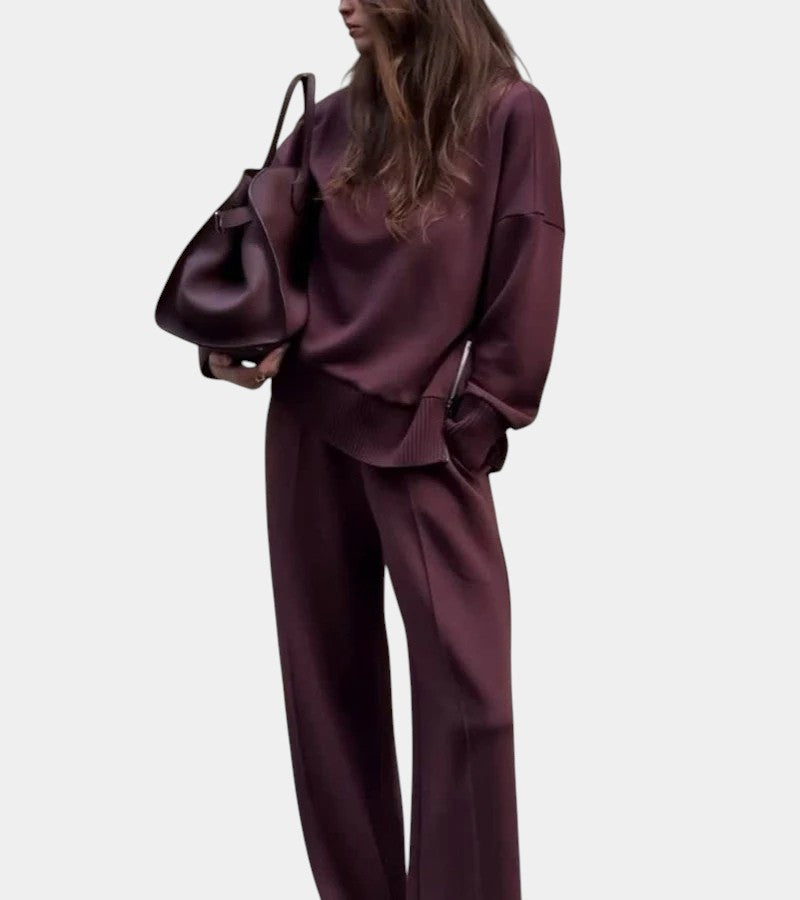 Mavella – Dámská teplá souprava s vysokým límcem a širokými kalhotami