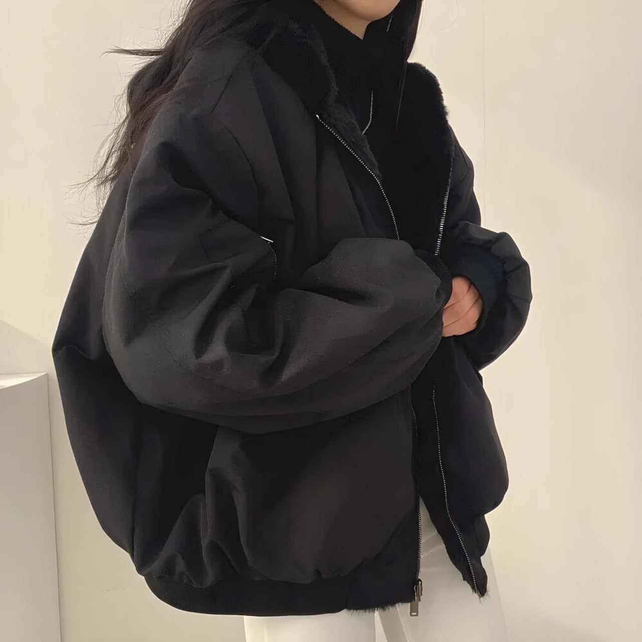 Maelis – Obojstranska teddy jakna s kapuco