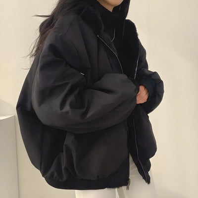 Maelis – Obojstranska teddy jakna s kapuco