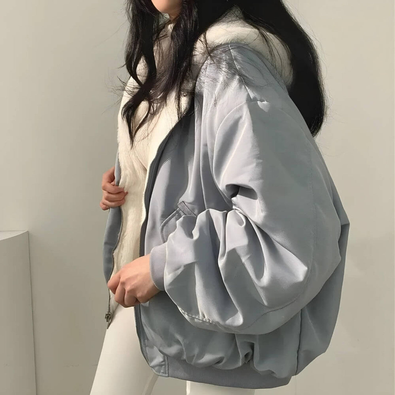 Maelis – Obojstranska teddy jakna s kapuco